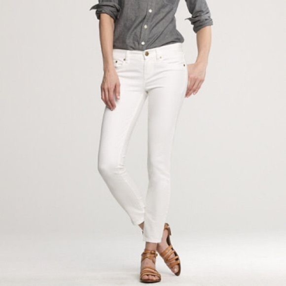 J. Crew White Toothpick Ankle Jeans